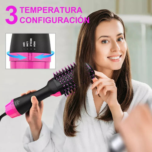 Cepillo Secador Voluminizador 3 en 1 Profesional Max®, Efecto Volumen de Salón