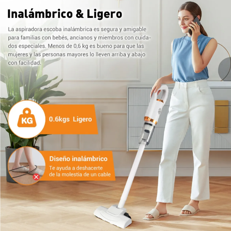 Aspiradora Inalámbrica 3 en 1, Potencia y Limpieza Total ✨ 