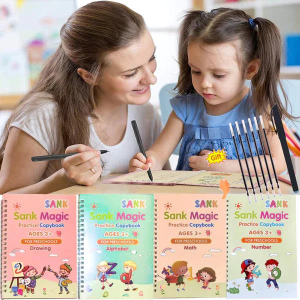 KIT DE CUADERNOS DE CALIGRAFÍA + LAPICERO MÁGICO, potencializa la escritura de tus hijos 
