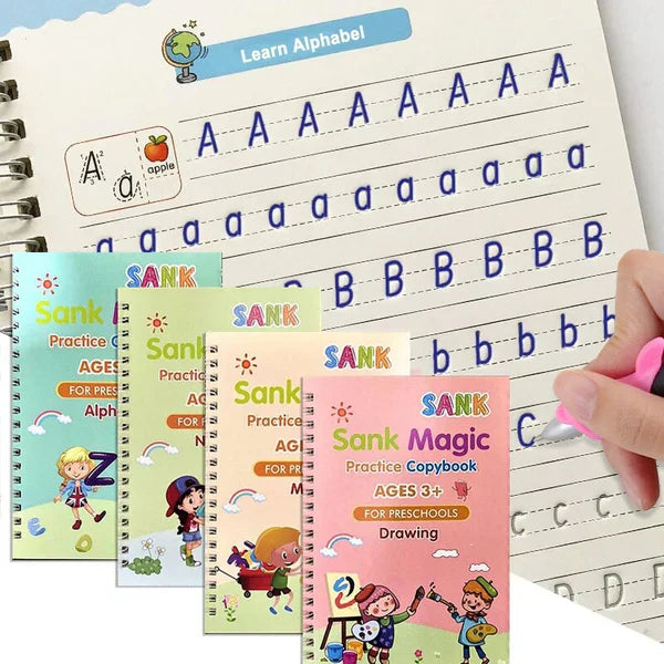 KIT DE CUADERNOS DE CALIGRAFÍA + LAPICERO MÁGICO, potencializa la escritura de tus hijos 