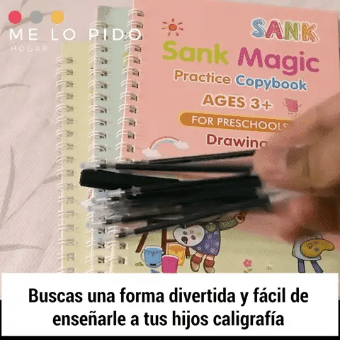 KIT DE CUADERNOS DE CALIGRAFÍA + LAPICERO MÁGICO, potencializa la escritura de tus hijos 