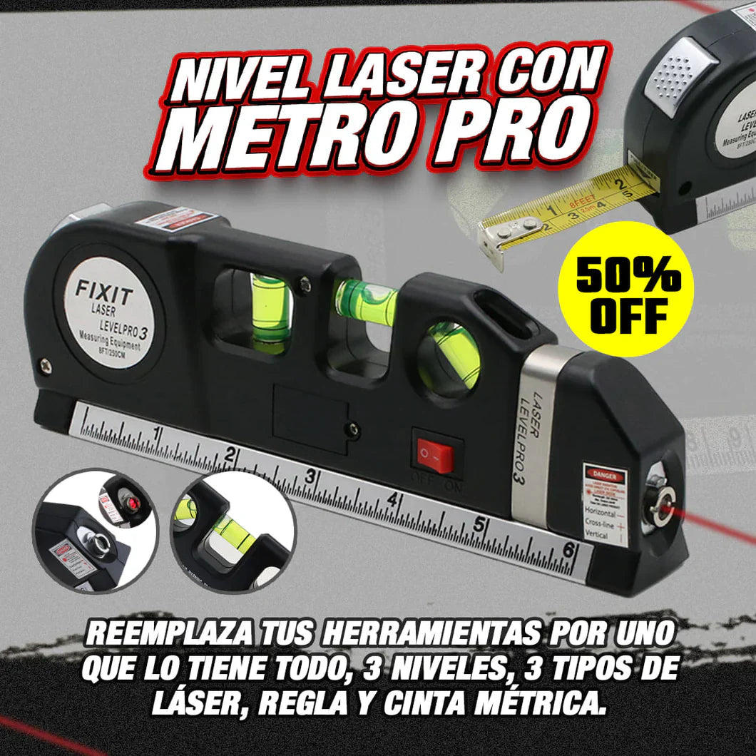 METRO NIVEL LASER MAX® 4 en 1, precisión y facilidad de uso 