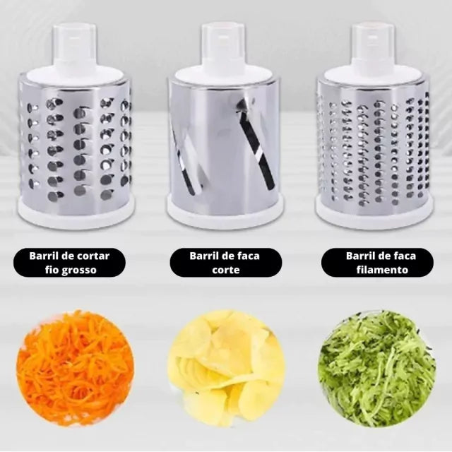 Rallador, Cortador y Rebanador de Verduras Multifuncional 3 en 1, Mayor rapidez de cocción 