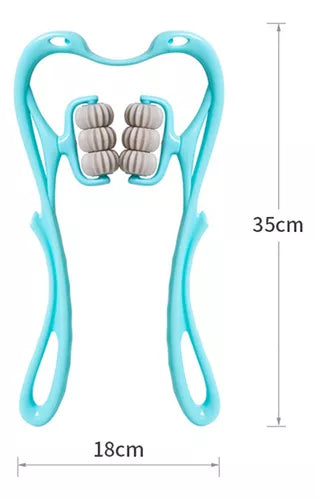 MASAJEADOR DE CUELLO ENROLLABLE CON BOLAS, Alivia el dolor y corrige la postura