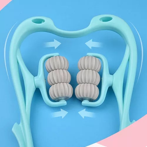 MASAJEADOR DE CUELLO ENROLLABLE CON BOLAS, Alivia el dolor y corrige la postura